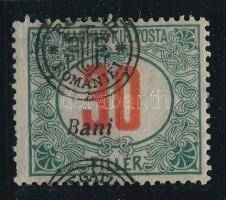 Nagyvárad 1919 Portó 30f elcsúszott felülnyomattal / with shifted overprint Signed: Bodor