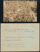 cca 1910-1915 Schwimmer Zsigmond (1850-1918), a Kromofag Vegyészeti Gyár megalapítója, a ,,Kromofag" oldószer szabadalmaztatójának fotólapja, ismeretlen társaságban és helyszínen, a képen az első sorban balról az elsőként látható, 9x14 cm