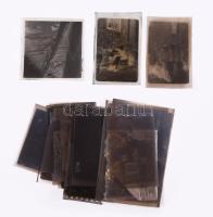 3 db régi fotótasak, bennük vegyes negatívokkal