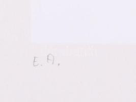 Mark (Márkus), Anna (1928-): Konstruktivista kompozíció. Szitanyomat, papír, jelzett, művészpéldány ...