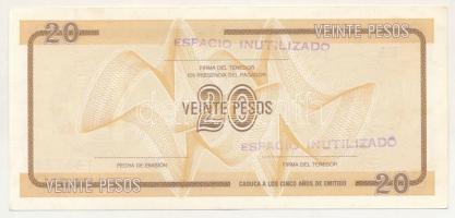 Kuba DN (1985.) 20P "D" deviza tanúsítvány T:UNC hátulján pecsételt Cuba ND (1985.) 20 Pesos "D" Foreign Exchange Certificates C:UNC stamped at the back