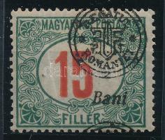 Nagyvárad 1919 Portó 15f elcsúszott felülnyomattal (törés) / with shifted overprint (fold) Signed: Bodor