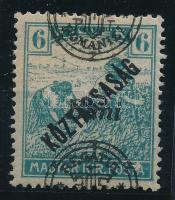 Nagyvárad 1919 Arató 6f elcsúszott felülnyomattal (törés) / with shifted overprint (fold) Signed: Bodor