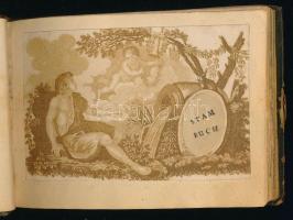 1813-1824 Régi emlékkönyv, az első lapon "Stam-buch" [Stammbuch: emlékkönyv] feliratú képp...