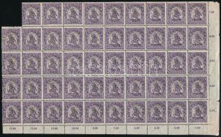 Kolozsvár 1919 Hadisegély 15f 49-es ívdarab (2 bélyeg hajtott / 2 stamps folded) Signed: Bodor