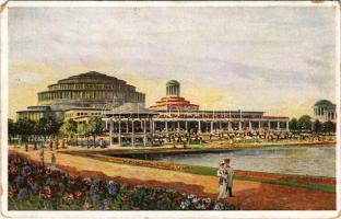 Wroclaw, Breslau; Hauptrestaurant mit Jahrhunderthalle, Ausstellung zur Jahrhundertfeier der Freiheitskriege Breslau 1913. Verlag Th, Lichtenberg / exhibition, restaurant (EM)