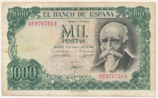 Spanyolország 1971. 1000P T:VG ragasztott kis szakadás, hátoldalon kézírás Spain 1971. 1000 Pesetas C:VG taped small tear, handwriting at the back Krause 154