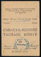 1948 Marosvásárhely, Romániai Magyar Népi Szövetség (volt MADOSZ) tagsági könyv / Targu Mures, Uniunea Populara Maghiara din Romania, carnet de membru