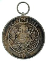 1900 k. "A Magyar Országos Tűzoltó Szövetség XV éves Szolgálati Érme" peremen jelzett Ag k...