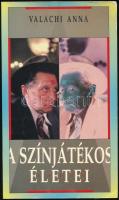 Valachi Anna: A színjátékos életei. Főszerepben: Őze Lajos. A szerző, Valachi Anna (1948-2018) író, irodalomtörténész által DEDIKÁLT példány. Bp.,1983,Hunga-Print. Kiadói papírkötés. + 1972 Ünnepi Könyvhét prospektusa, a hátoldalon programmal, rajta Őze Lajos (1935-184) színművész és Gombos Katalin (1929-2012) színésznő, Mensáros László (1926-1993) színművész, Szobotka Tibor (1913-1982) József Attila-díjas író, műfordító, irodalomtörténész és felesége Szabó Magda (1917-2007) Kossuth- és kétszeres József Attila-díjas magyar író, költő, műfordító, Illés Endre (1902-1986) író, műkritikus, műfordító aláírásaival!