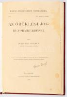 Barna Ignác: Az öröklési jog reformkérdései. Bp., 1898. Franklin. 77p. Modern műbőr kötésben