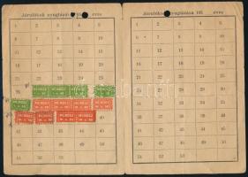 cca 1950 Építő-, Fa- és Építőanyagipari Dolgozók Szakszervezete ideiglenes tagsági lap, MÉMOSZ (Magy...