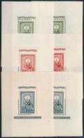1951 80 éves a magyar bélyeg 6 blokksor (306.000) / 6 x Mi block 20-22
