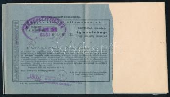 1939 M. Kir. Államvasutak (MÁV) 50%-os menetkedvezmény külföldiek részére, kolozsvári bélyegzésekkel