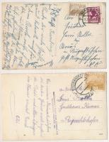 Steinakirchen am Forst - 2 pre-1945 photo postcards: railway station, street view