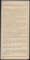 cca 1930 A Sertamin konyha ideális főzőreceptjei, Paracelsus R.T. vitamin- és gyógyszerkészítmények (Bp., X., Halom u. 42.), kétoldalas reklámlap