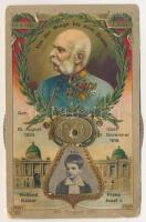 Von der Wiege bis zum Grabe. Franz Josef I / Franz Joseph of Austria mechanic card (gyűrődések / cre...