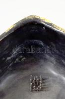 Mihály Béla: Retro szárazvirág váza. Jelzett, 13x13x9 cm