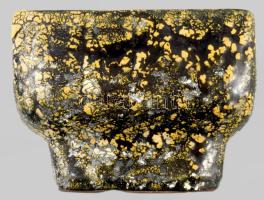 Mihály Béla: Retro szárazvirág váza. Jelzett, 13x13x9 cm