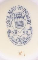 Zsolnay búzavirág mintás váza. Jelzett, hibátlan, m: 6 cm