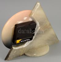 Iparművész márvány asztali óra, 19x15 cm