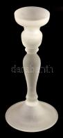 Matt üveg gyertyatartó, m: 22 cm