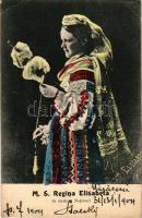 1904 M. S. Regina Elisabeta in costum National / Elisabeth of Wied, First Queen of Romania (wife of King Carol I) in traditional Romanian folk costume (EK)