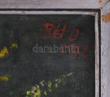 Rét O. jelzéssel (Rét Oszkár?): Virágcsendélet. Olaj, vászon. Dekoratív, sérült fakeretben. 63x53,5 ...