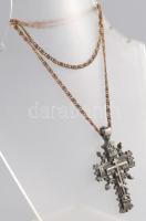 Régi kereszt, 6x4 cm, lánccal