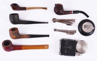 Vegyes pipázással kapcsolatos tétel, pipák, hamuzók, stb.