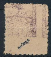 Debrecen II 1919 15f próbanyomat, hátoldalán ívszínátnyomattal, sárgás gumi nélküli papíron / margin proof with sheet offset on the backside Signed: Bodor