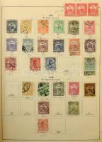 1874-1944 Magyar gyűjtemény előnyomott osztrák albumban + 2 kis tasakban, benne sorok, sor töredékek...