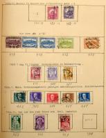 1874-1944 Magyar gyűjtemény előnyomott osztrák albumban + 2 kis tasakban, benne sorok, sor töredékek...