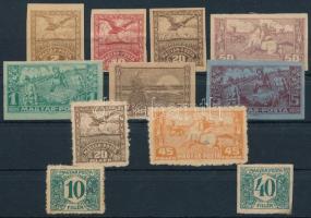 Debrecen II 1919 8 db vágott és 3 db fogazott próbanyomat, Bodor vizsgálójellel