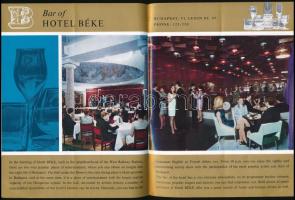 cca 1970-1980 Budapest by Night, színes képekkel illusztrált, angol nyelvű idegenforgalmi kiadvány, ...