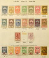 1871-1945 Magyar gyűjtemény maradvány előnyomott albumlapokon, berakólapon, jobb kiadásokkal, értéke...