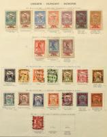 1871-1945 Magyar gyűjtemény maradvány előnyomott albumlapokon, berakólapon, jobb kiadásokkal, értéke...