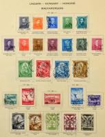 1871-1945 Magyar gyűjtemény maradvány előnyomott albumlapokon, berakólapon, jobb kiadásokkal, értéke...