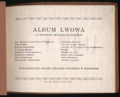 cca 1930 Lwów (Lviv, Lemberg) városát bemutató album 16 db fekete-fehér képpel, Kraków, Salon Malarz...