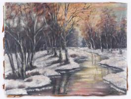 Shakirov S jelzéssel: Téli táj. Olaj, vászon. 30×40 cm