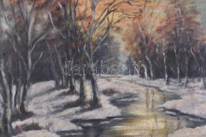 Shakirov S jelzéssel: Téli táj. Olaj, vászon. 30×40 cm