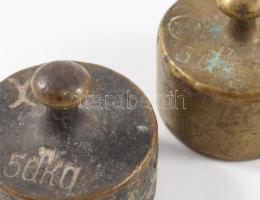 7 darab régi réz súly
