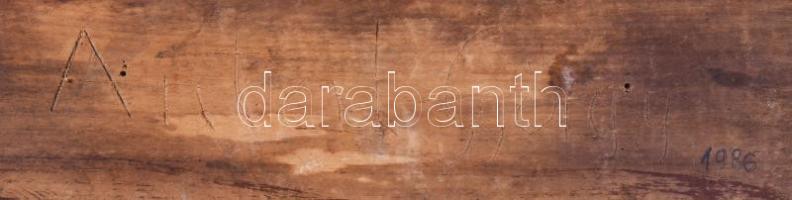 Antal György: Férfialak. Faragott fa, jelzett, h: 34 cm