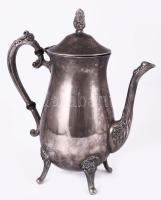 Kávé kiöntő. Alpakka, ébenfa berakással, 27 cm XIX. sz. vége.