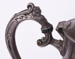 Kávé kiöntő. Alpakka, ébenfa berakással, 27 cm XIX. sz. vége