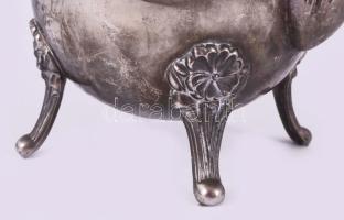 Kávé kiöntő. Alpakka, ébenfa berakással, 27 cm XIX. sz. vége