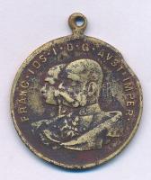 Ausztria 1898. "Ferenc József 50 éves uralkodásának évfordulója" réz medál T:F ph. Austria 1898. "50th anniversary of accession of Ferencz Joseph" Cu medallion C:F edge error