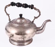 Spirituszos teafőző, kannával. Ébenfa nyéllel. Egy tartó tüske letörött 30x30 cm