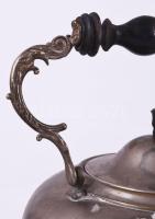 Spirituszos teafőző, kannával. Ébenfa nyéllel. Egy tartó tüske letörött 30x30 cm