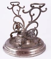 Spirituszos teafőző, kannával. Ébenfa nyéllel. Egy tartó tüske letörött 30x30 cm